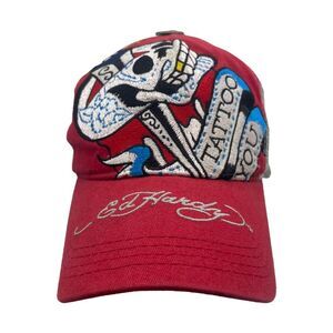 Ed Hardy Red Skull Truckers Hat Snapback Vintage